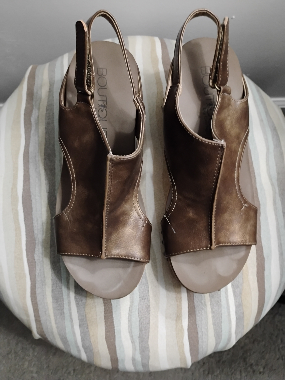Corkys Brown Leather Open-Toe Slingback Sandals